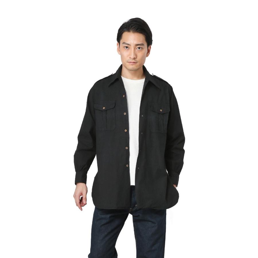 MILITARY（ミリタリー） 実物 USED フランス軍 M-47 チノシャツ BLACK