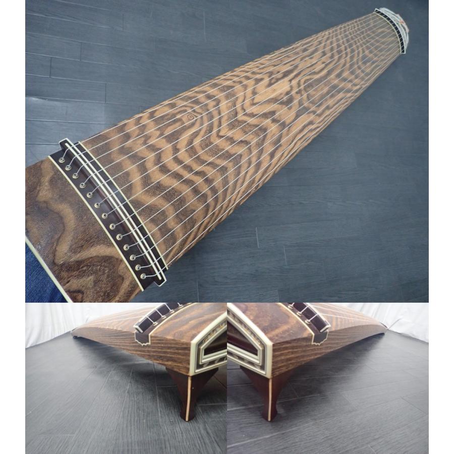 高級 演奏会 琴 『くり甲、綾杉彫、上角巻き』 紅木 刳甲 6尺 箏 和