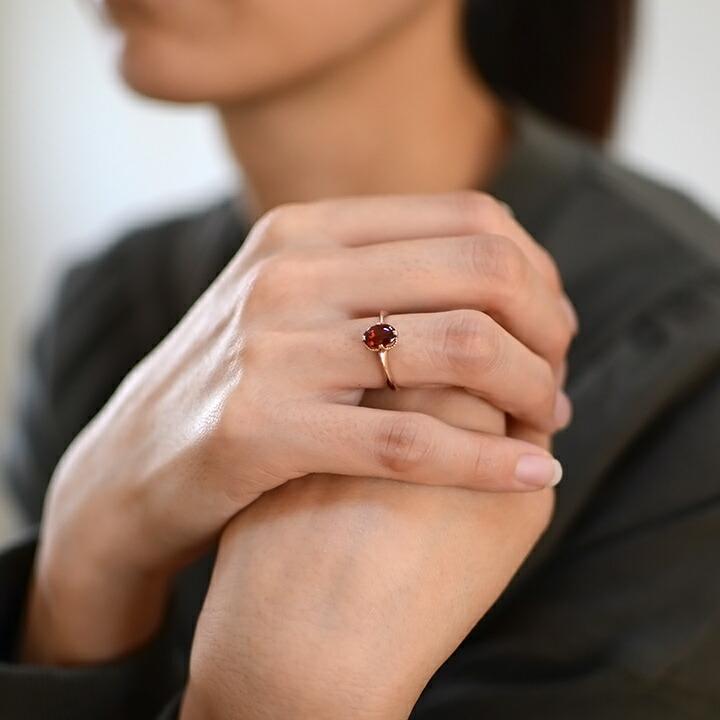 指輪 リング ガーネット drop ゴールド K18 レディース 18K 18金 : umu