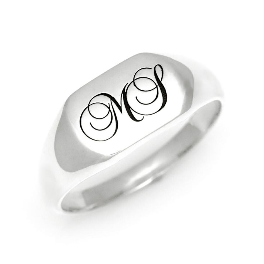指輪 シグネットリング メンズ・レディース兼用 イニシャル シルバー