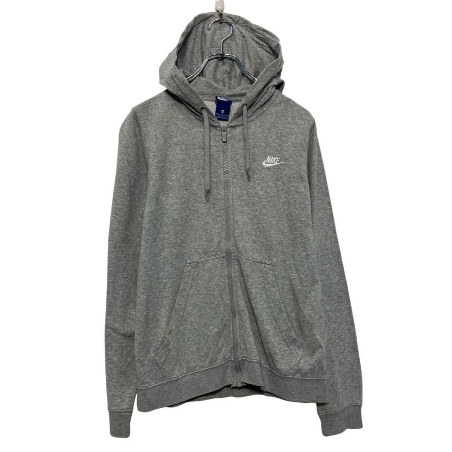 NIKE プリント スウェット パーカー ナイキ M レディース グレー 古着