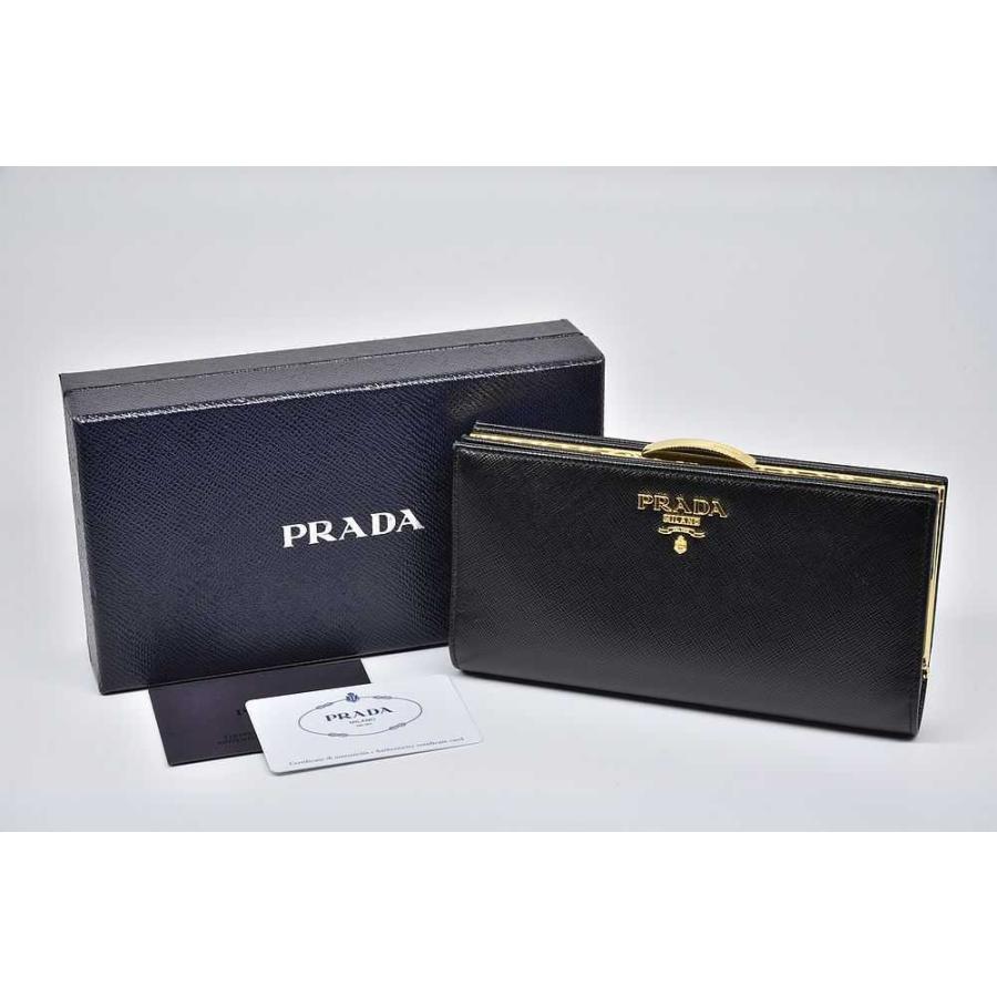 SAFFIANO（PRADA） プラダ サフィアーノ メタル PRADAロゴ がま口長