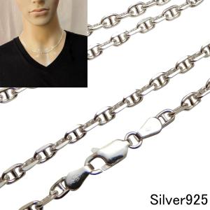 チェーン ネックレス メンズ シルバー925 3mm 40cm アンカーチェーン船