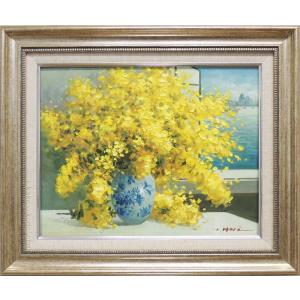 絵画 油絵 雨晴海岸 （小川久雄） 【海・山】【肉筆】【油絵】【日本の