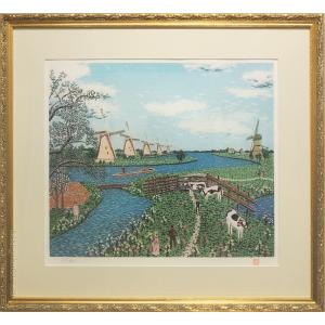 山下 清 【長岡の花火】リトグラフ／限定300部／新品額装／送料無料