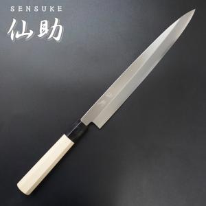 仙助 包丁 刺身包丁 柳刃包丁 ダマスカス 安来鋼青紙2号 240mm 紫檀