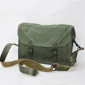 フランス軍 キャンバスレザーショルダーバッグ L デッドストック