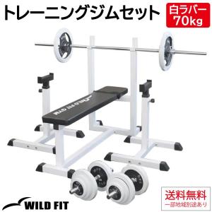 WILD FIT（ワイルドフィット） トレーニングジムセット 白ラバー 100kg