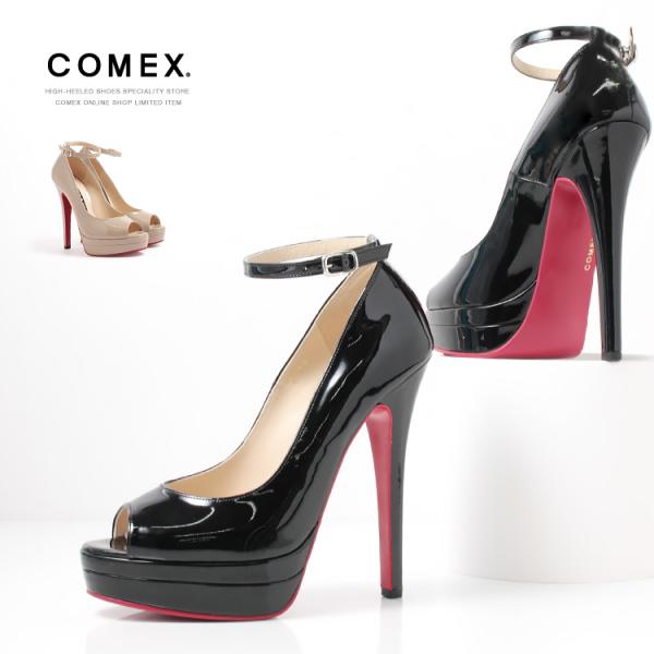 COMEX（コメックス） オープントゥ ハイヒール 14cmヒール ストラップ