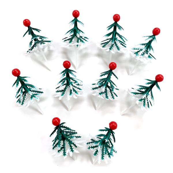 クリスマスケーキ 飾り オーナメント FX-22 ツリー3段 (10本入) : て