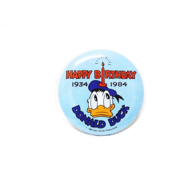 ドナルド 生誕50周年記念 1984 Happy Birthday 缶バッジ 缶バッチ