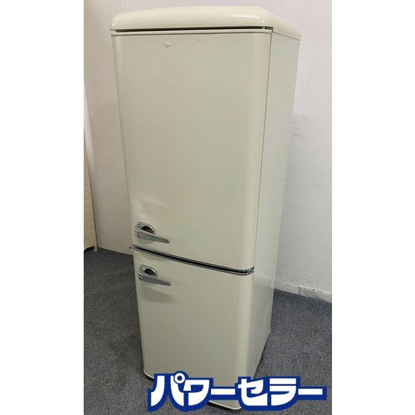 高年式 2024年製 レトロ調 2ドア冷凍冷蔵庫 130L メッキハンドル PRR