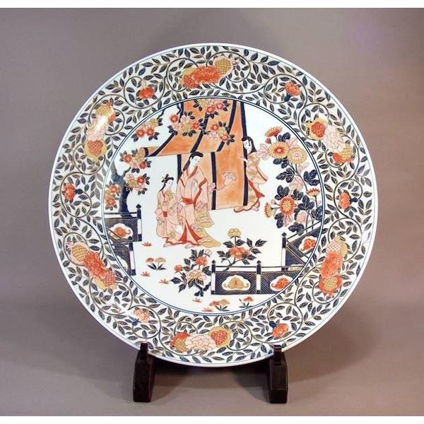 有田焼 古伊万里様式金彩唐草割元禄美人絵飾り大皿｜陶芸作家 藤井錦彩