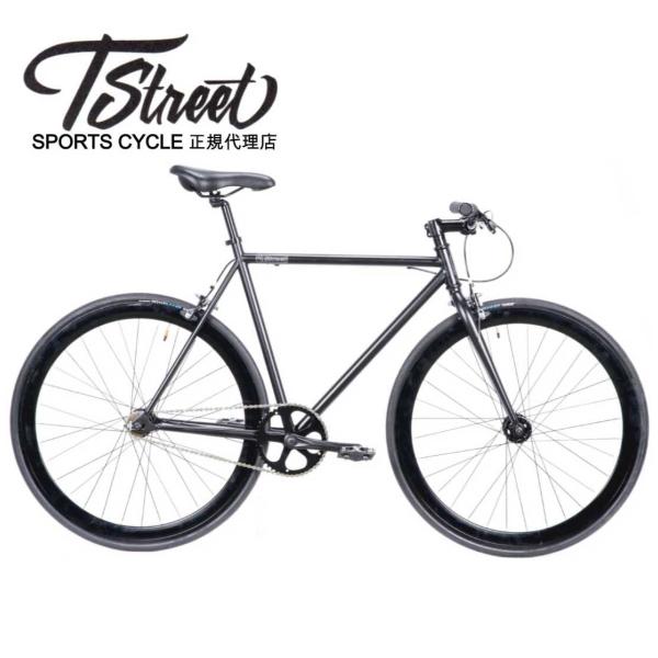 自転車 T-STREET 700C-1SP マットブラック フレームサイズ：480〜540mm