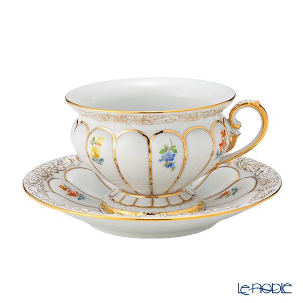 マイセン 並行輸入品 スキャタードフラワー X-Form(金彩縁) 010198