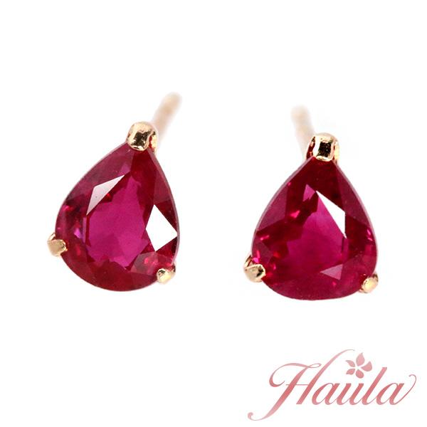 ルビー ピアス（イヤリング加工可） 0.820カラット 18金ピンクゴールド