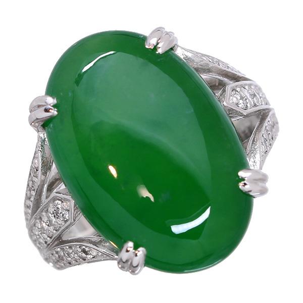 ヒスイ/翡翠 リング/指輪 12.065カラット プラチナ900 PT900 大粒貫録