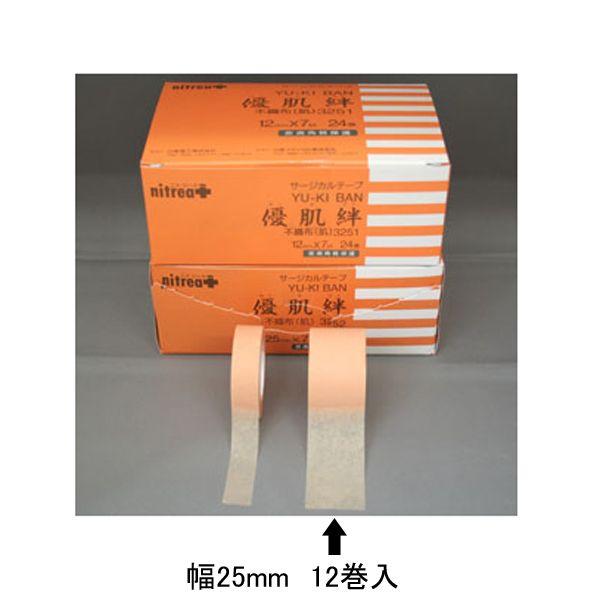 ニトムズ Nitto 優肌絆 不織布(肌) 3252 25mm×7m 12巻入 B : マービー