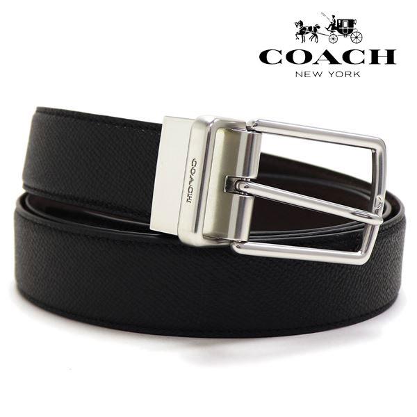 COACH（コーチ） ベルト メンズ COACH Belt リバーシブル仕様 ブラック
