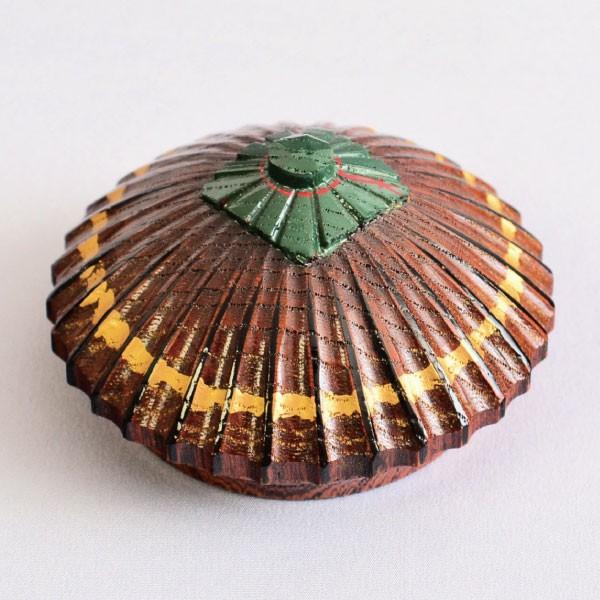 香合 茶道具 石津外記 作 欅摺漆 唐傘香合 : 茶道具専門店 (有)菊池