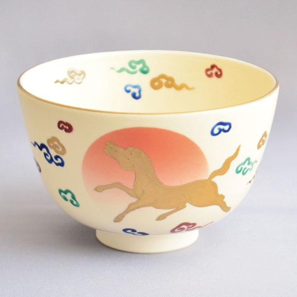 茶碗 茶道具 加藤松香 作 仁清 瑞雲 日の出馬茶碗 : 茶道具専門店 (有