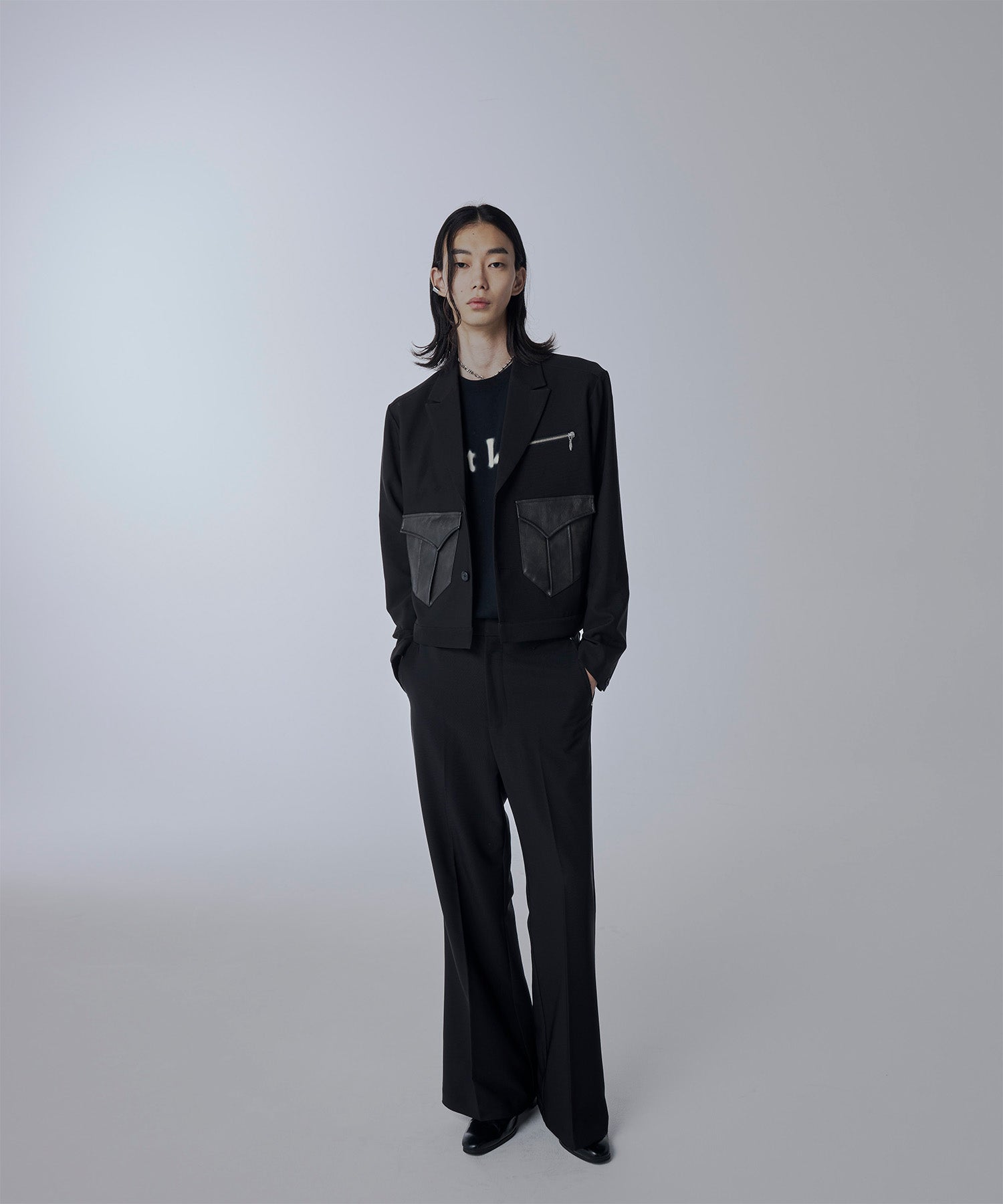 Leather pocket short jacket – Jent Louis