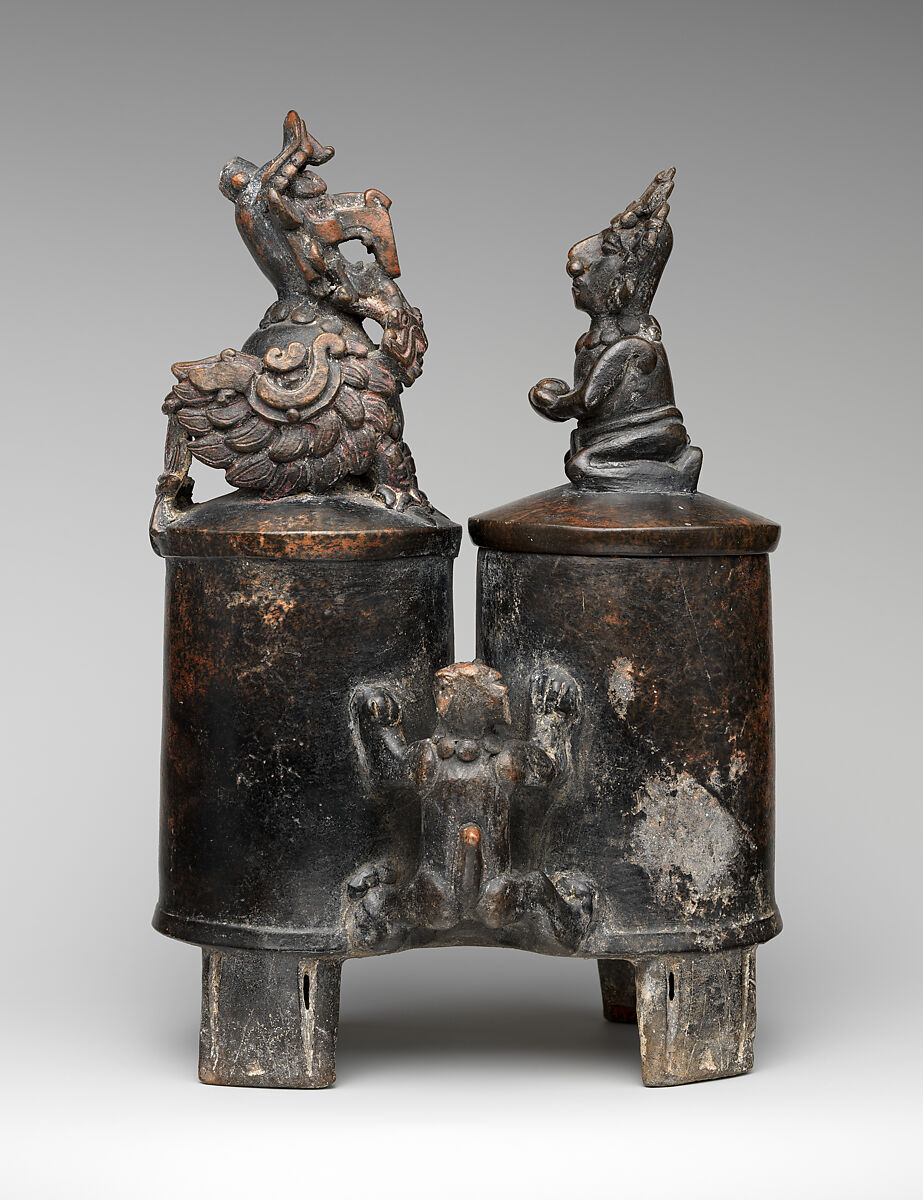 人と鳥対面容器 Whistling vessel】メキシコ‐マヤ文明