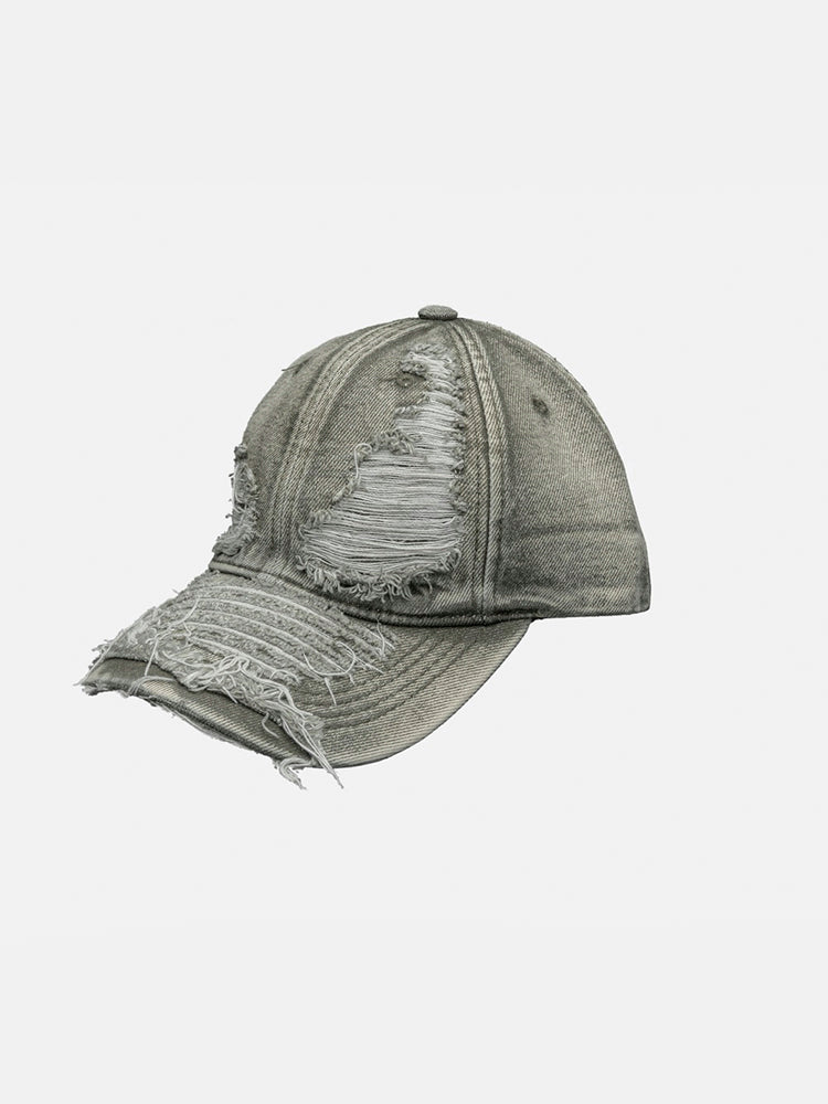 ダメージ加工ヴィンテージデニムキャップ