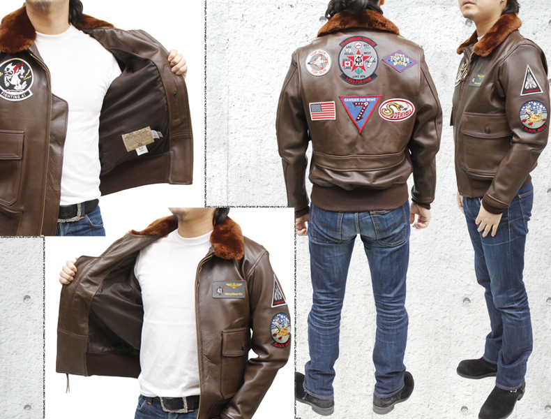 AVIREX 革ジャン メンズ AVIREX G-1USA ブラックエース レザー