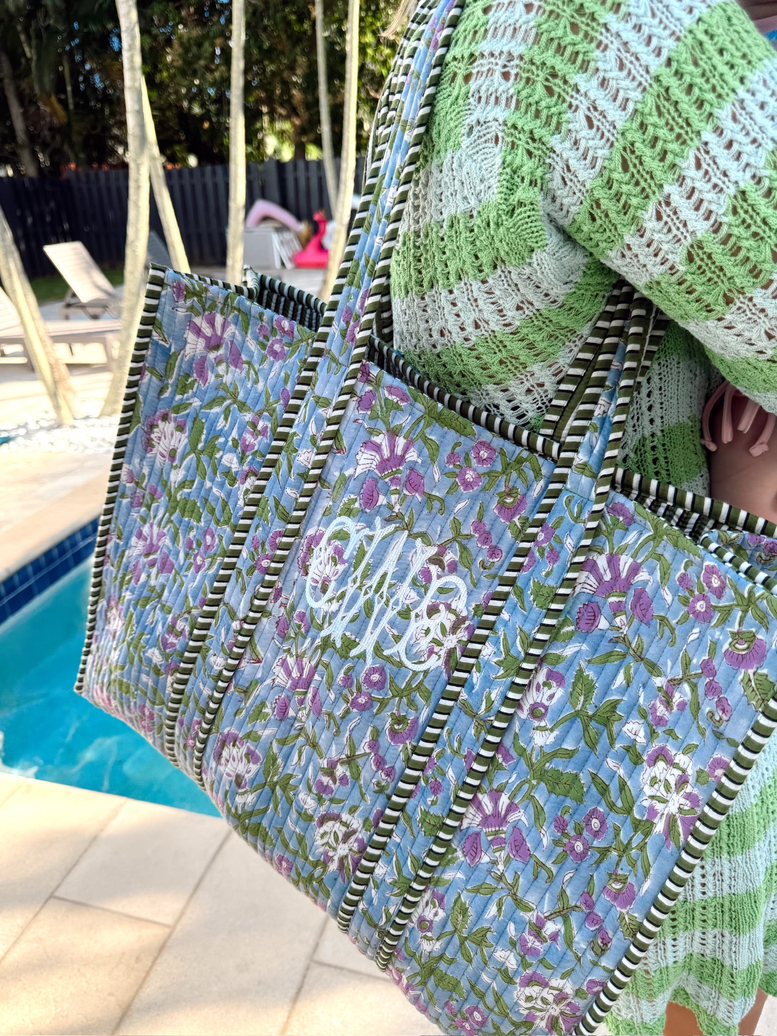 Quilted Block-Print Tote Bag – KenzKustomz