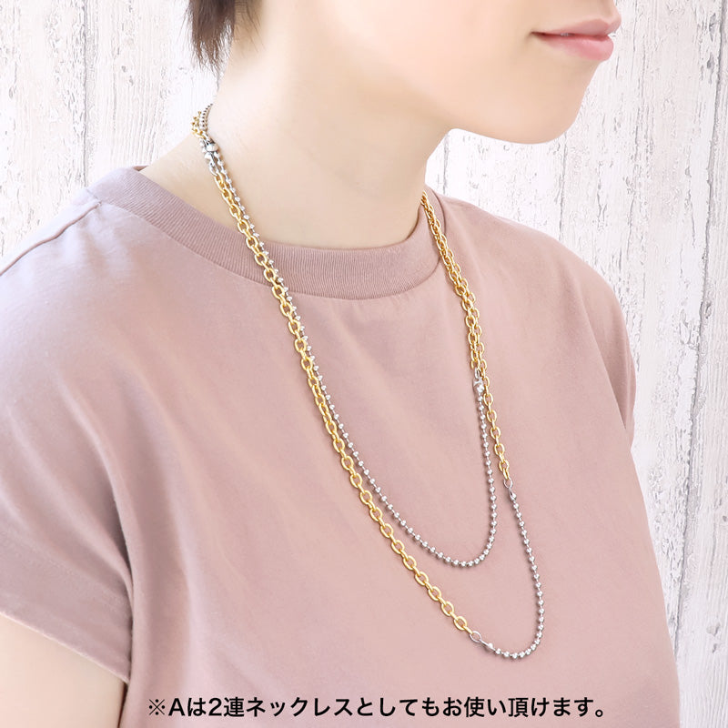 レシピNo.KR0838 バイカラーチェーンネックレス2種 – 貴和製作所
