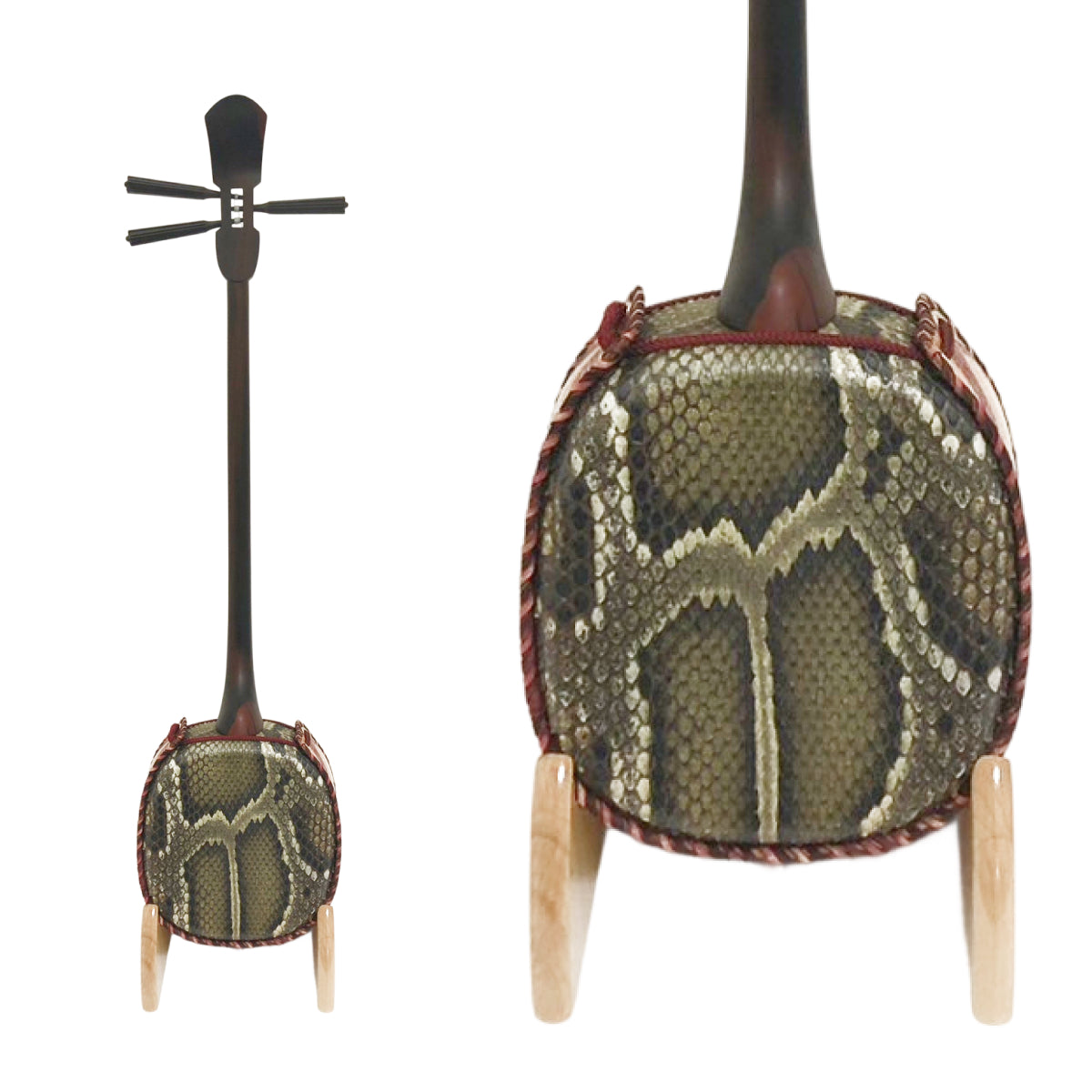 KS-200 与那城型 黒檀(カマゴン) 上等本張り KSレザーカービング 黒木