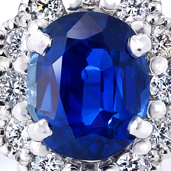 プラチナ製 サファイア ダイヤモンド リング （SA1.34ct D0.19ct・非