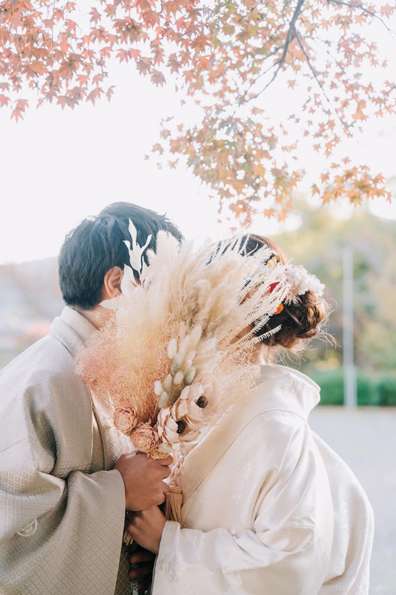 ドライフラワーブーケと京都和装前撮り｜京都好日