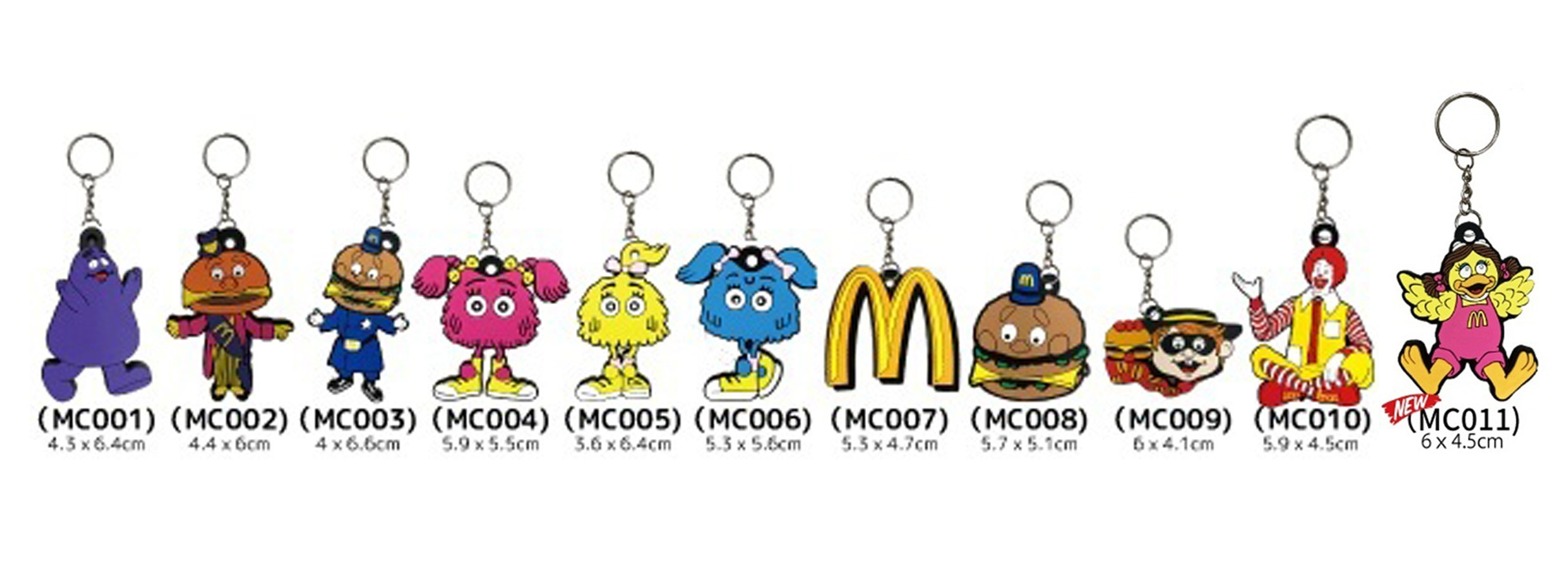 MC001】マクドナルド キャラクター ラバー キーホルダー(参考上代￥400