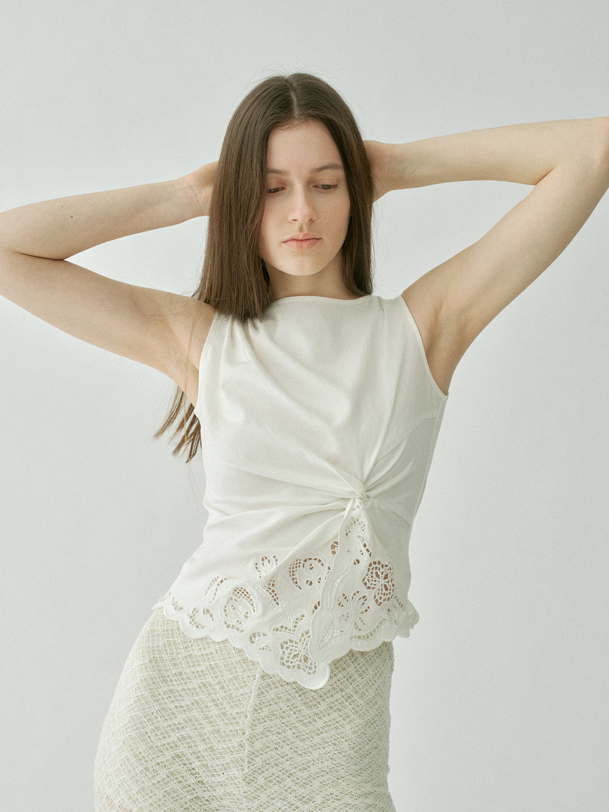Orchid Cutwork Twist Top – L'AUBE BLANC
