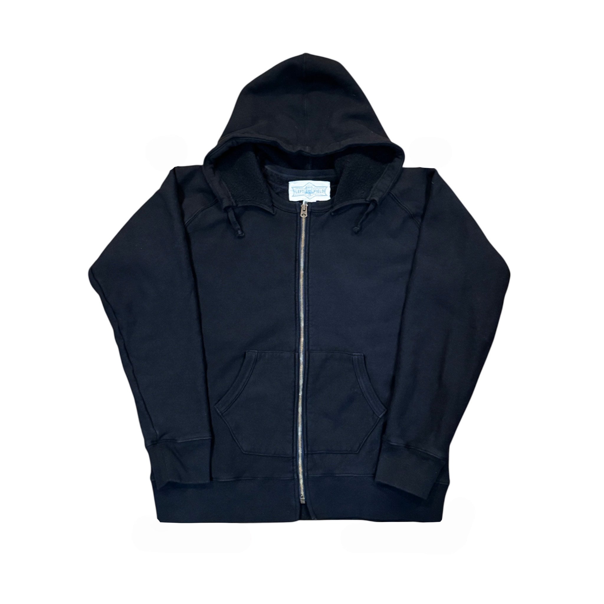 16 oz Black Loopwheel fleece zip 1930's style After Hood