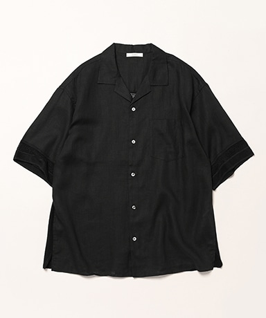トップス Jent Louis Fringe Open-Collar Shirt ブラック jent louis