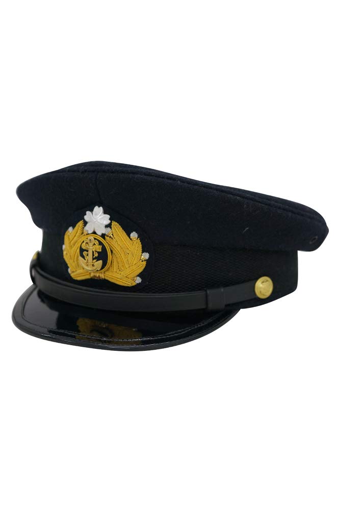 Amazon | 第二次世界大戦 日本帝国海軍軍帽制帽 ウール 青/ブルー-56