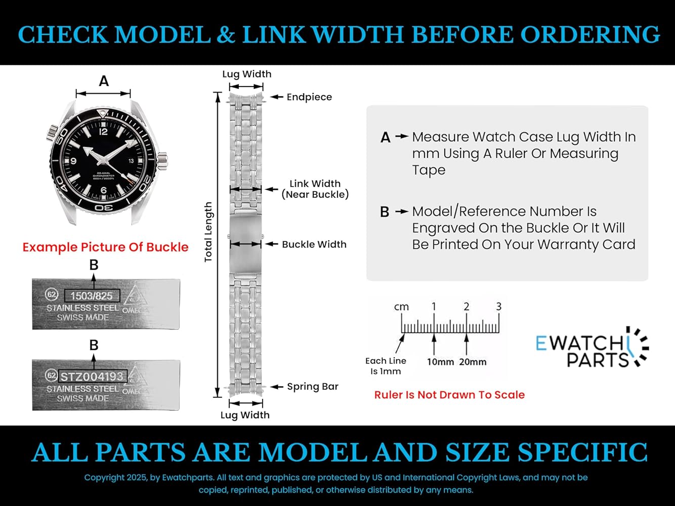 Amazon.com: Ewatchparts 3 18mm Link Compatible With Omega Watch