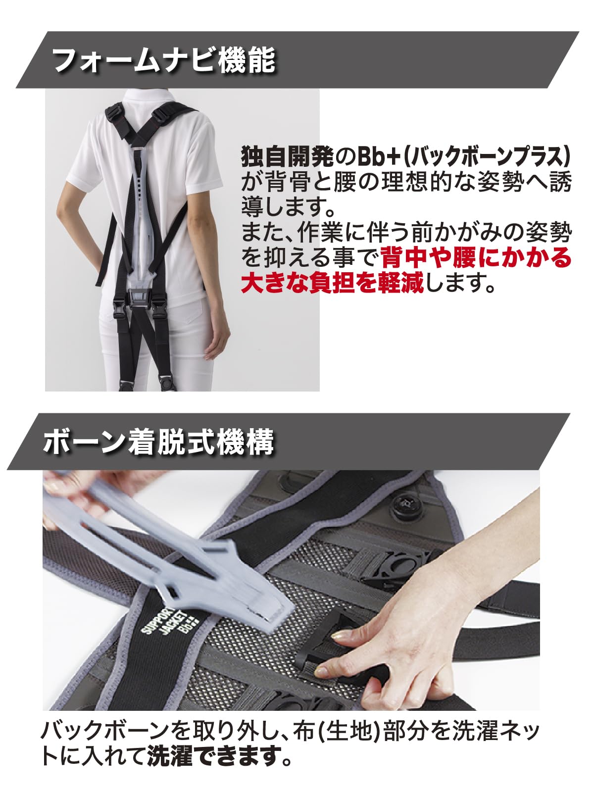 Amazon | [サポートジャケット] SUPPORT JACKET Bb+FIT WIDEタイプ 腰