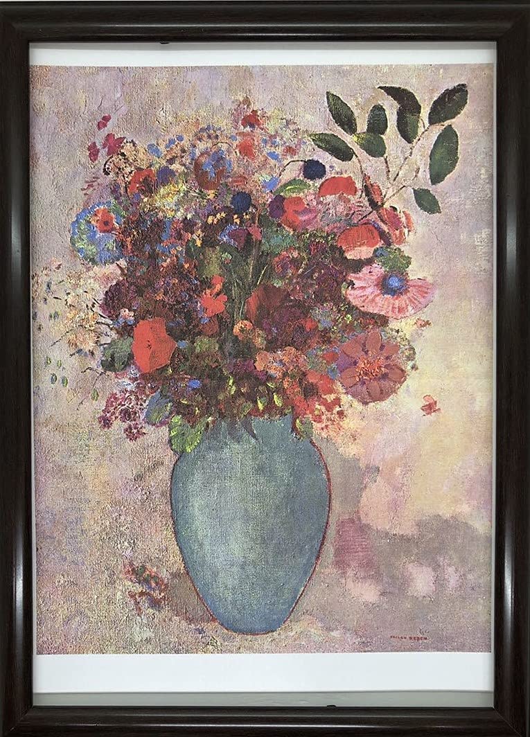 Amazon.co.jp: オディロン・ルドン トルコ石色の花瓶の花 A4 ポスター