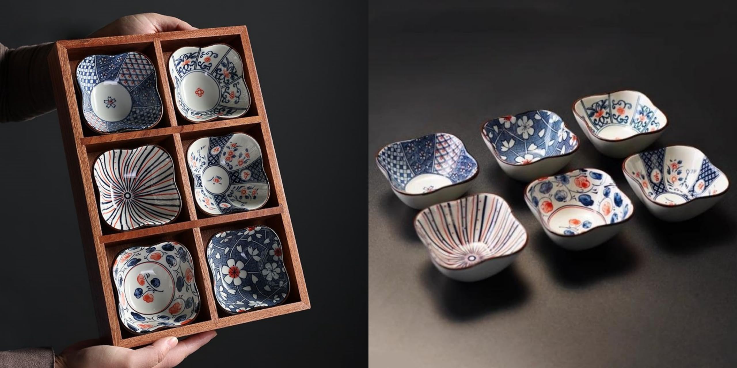 Amazon | FLYILIA 豆皿 小皿 セット 仕切りトレー 木製 トレイ トレー