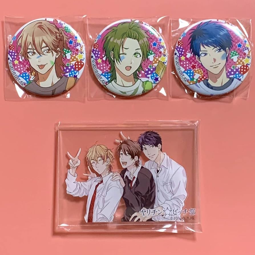 Amazon.co.jp: ヤリチンビッチ部 くじ アクリルプレート 缶バッジ