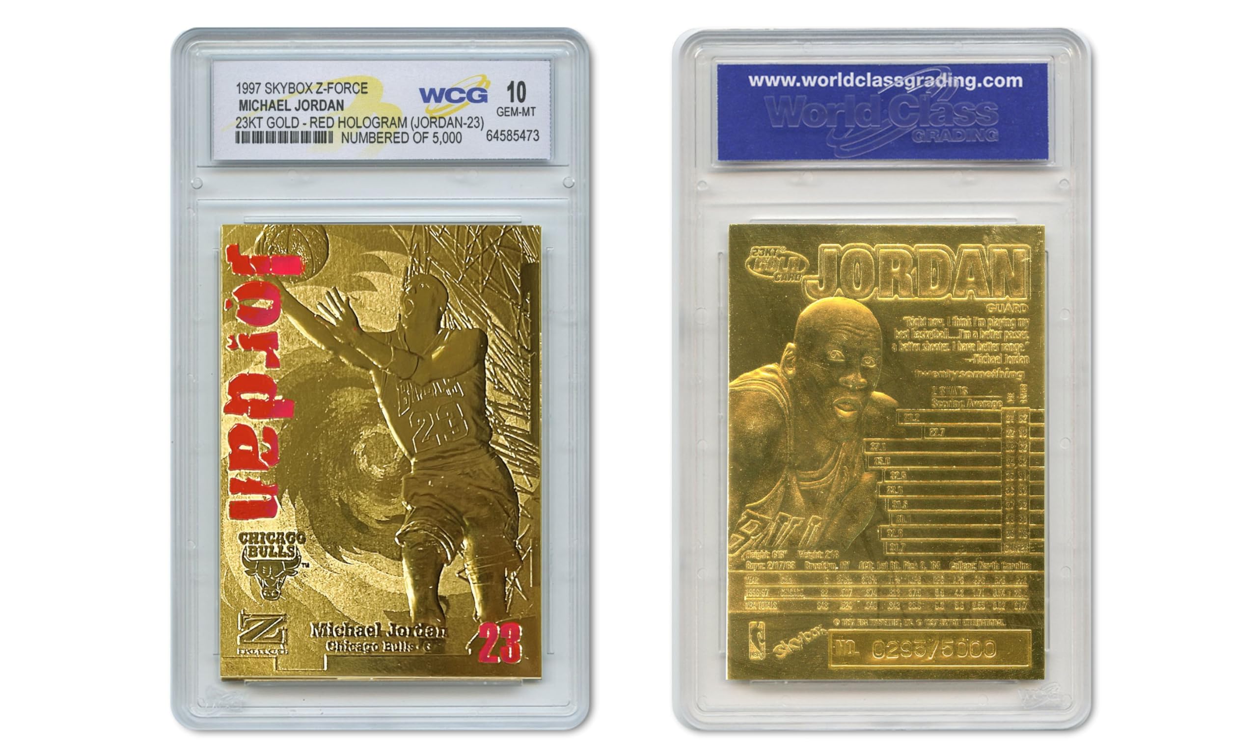 Amazon.com: 1997 Michael Jordan Fleer Z-Force 23KT Gold Card RED