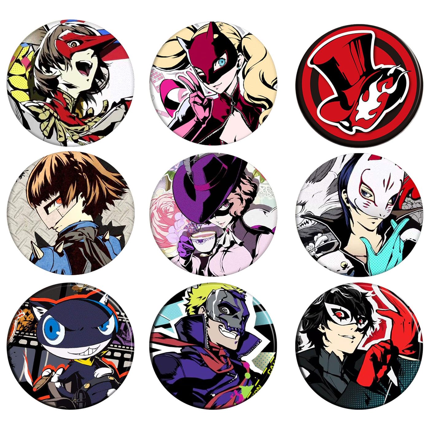 Amazon.co.jp: 缶バッジ ペルソナ5 バッジセット 9枚セット ジョーカー
