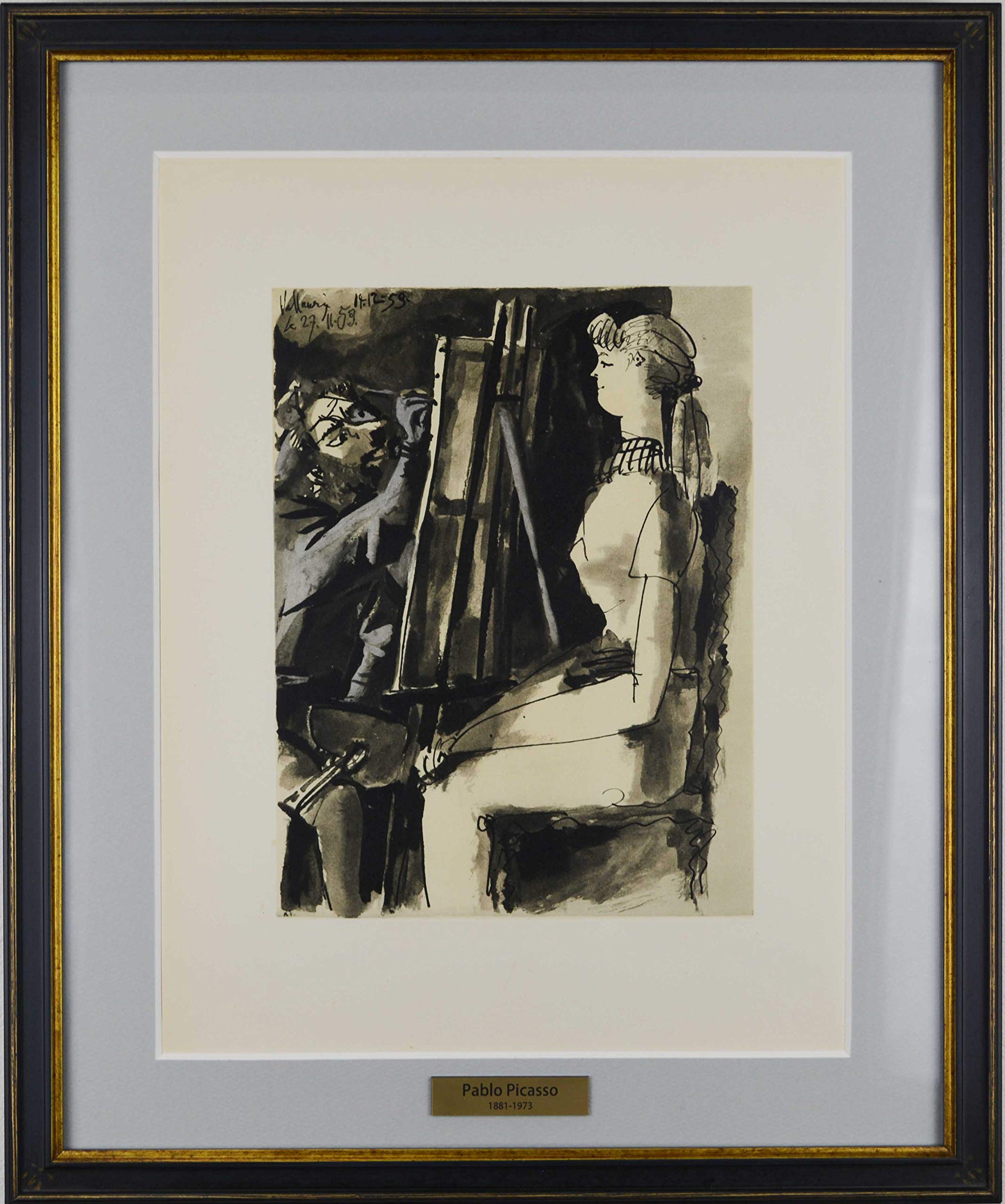 Amazon.co.jp: パブロ ピカソ 『 腰掛けるモデルと画家【 人間喜劇