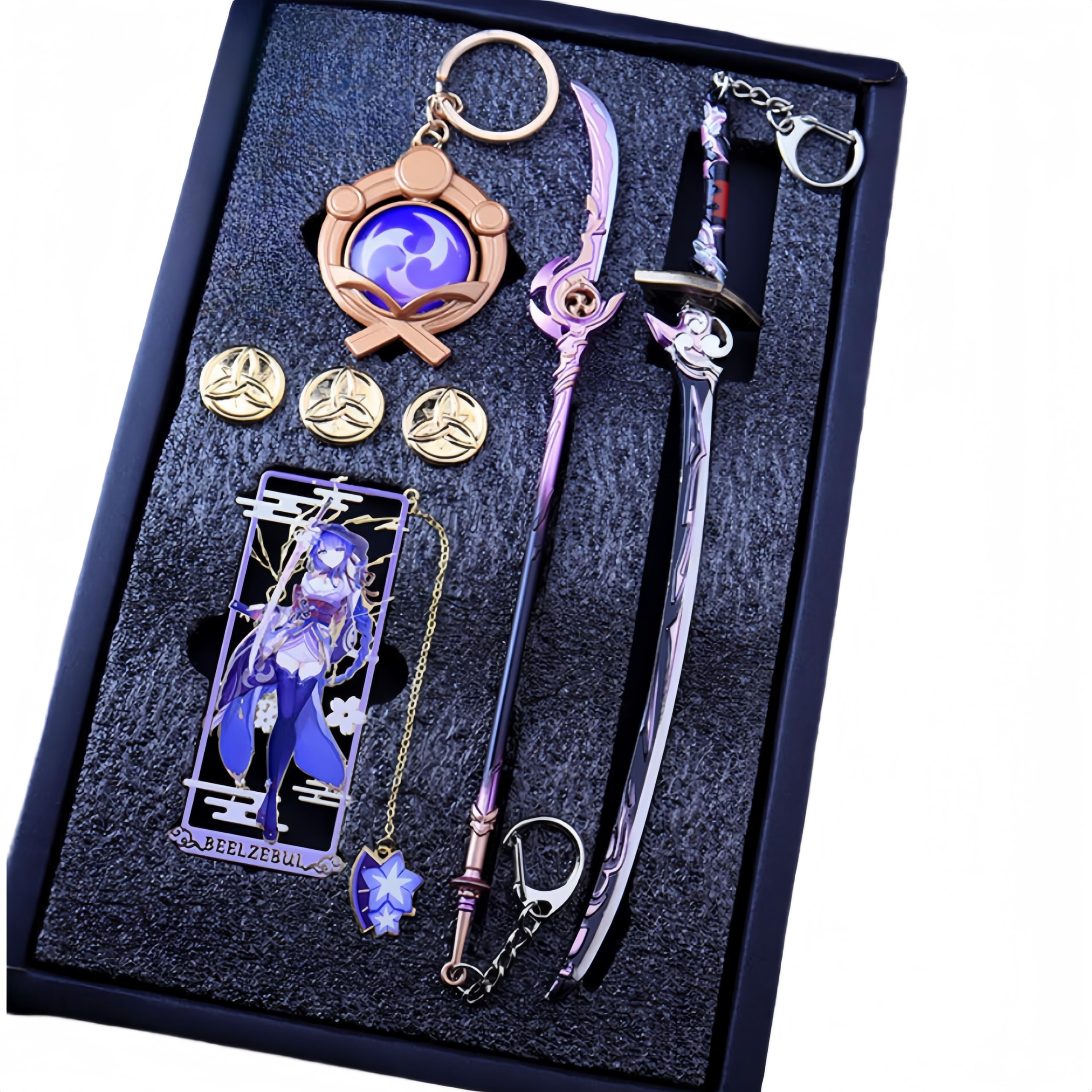 Amazon.co.jp: 原神 ナヒータ 神の目 キーホルダー 武器 8点セットです