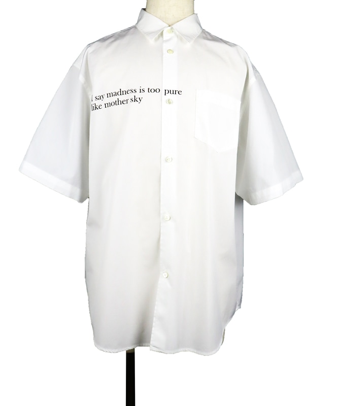UNDERCOVER アンダーカバー Coブロード半袖シャツ MOTHER SKY ホワイト