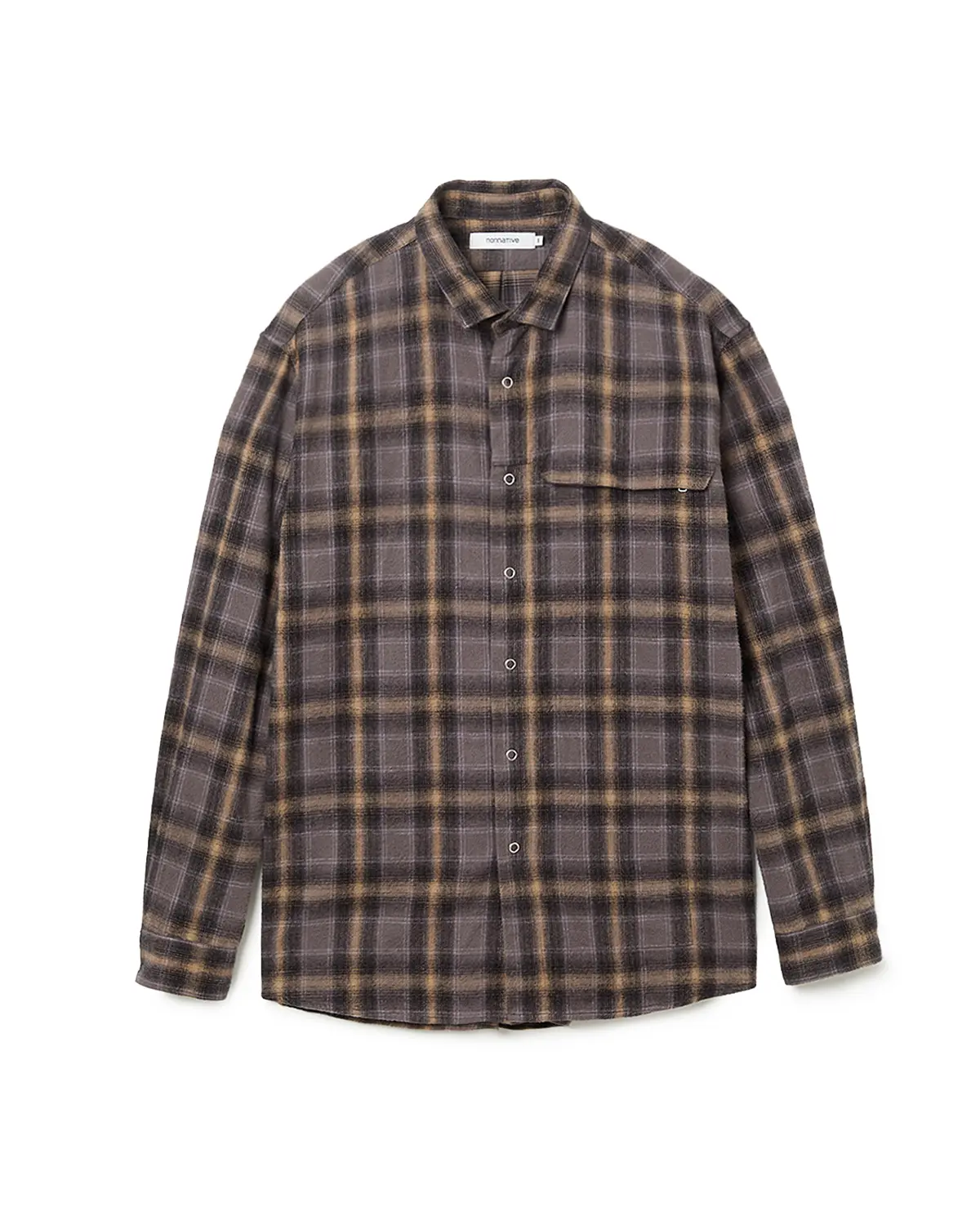 WORKER ZIP SHIRT COTTON FLANNEL OMBRE CHECK | nonnative | A(e)_STORE